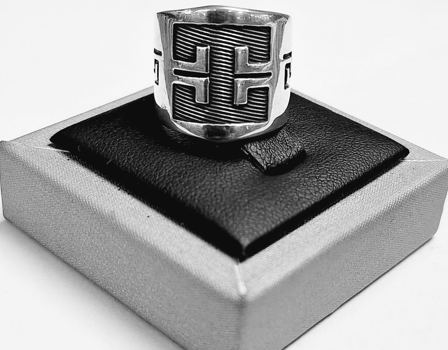 ANILLO GRECAS MAYA EN PLATA LEY 925