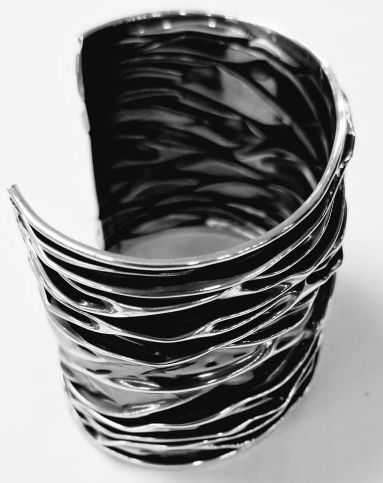 BRAZALETE CORRUGADO EN PLATA LEY 925