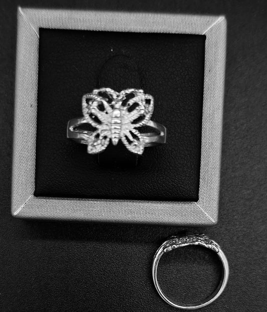 ANILLO PLATA LEY 925 , MARIPOSA