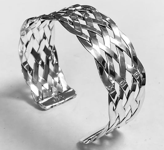 BRAZALETE TEJIDO EN PLATA LEY 925
