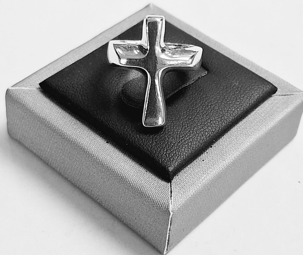 ANILLO CRUZ EN PLATA LEY 925