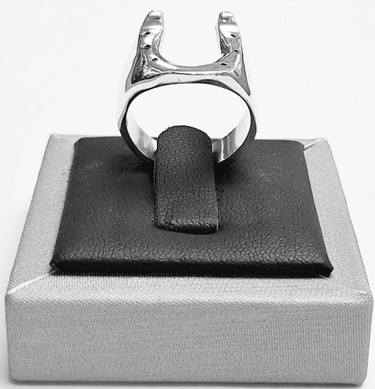 ANILLO DE HERRADURA EN PLATA LEY 925