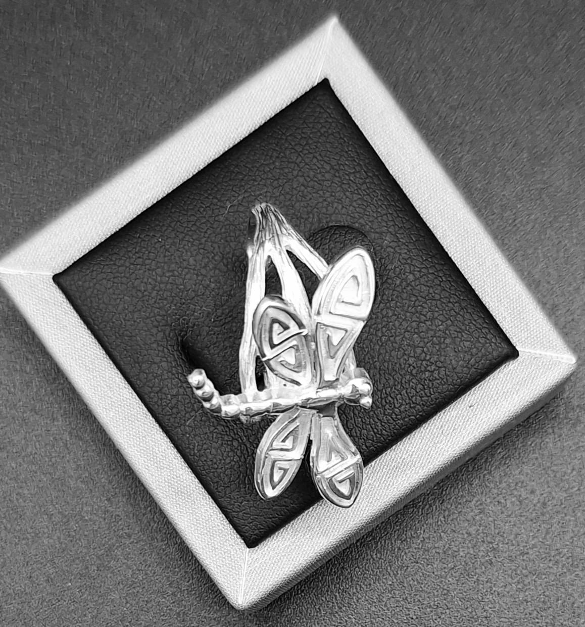 ANILLO PLATA LEY 950 , LIBELULA