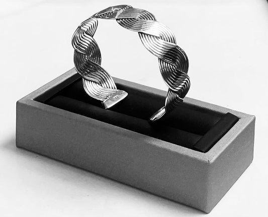 BRAZALETE TEJIDO  EN PLATA  LEY 925