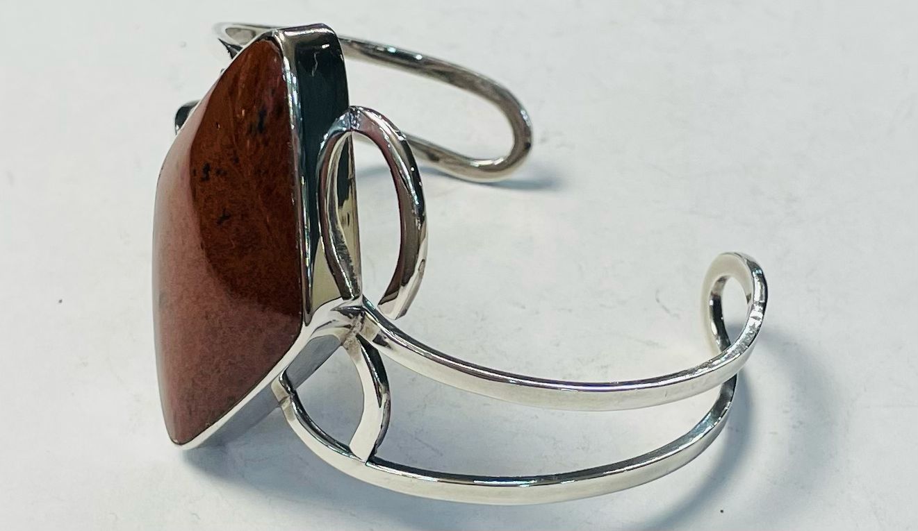 BRAZALETE CON VENTURINA EN PLATA LEY 925