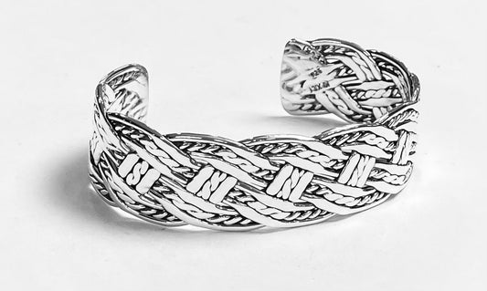 BRAZALETE TEJIDO EN PLATA LEY 925