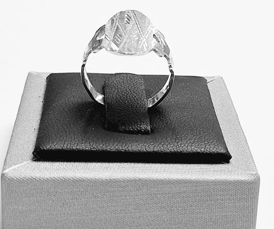 ANILLO DIAMANTADA  EN PLATA LEY 925