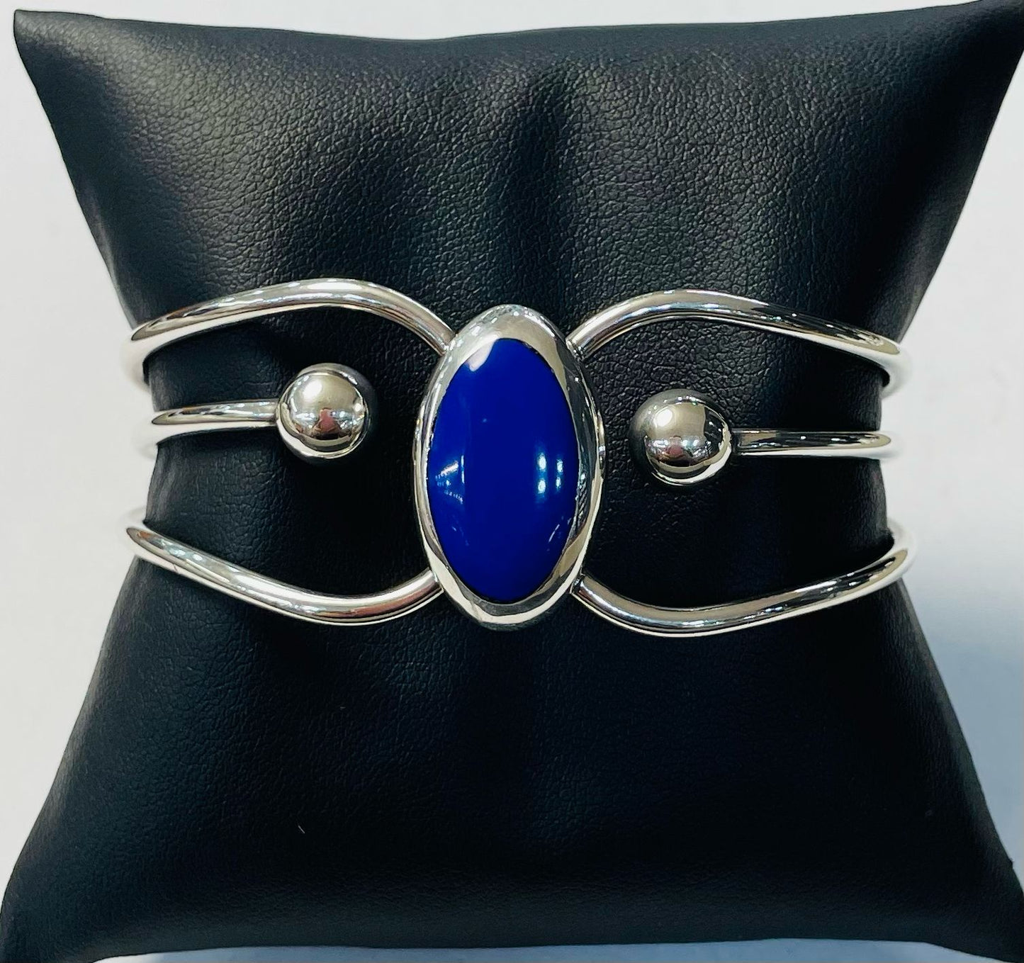 BRAZALETE CON LAPISLAZULI EN PLATA LEY 925