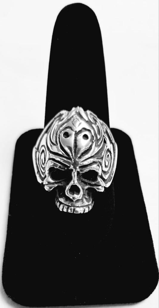 ANILLO CALAVERA EN PLATA LEY 925