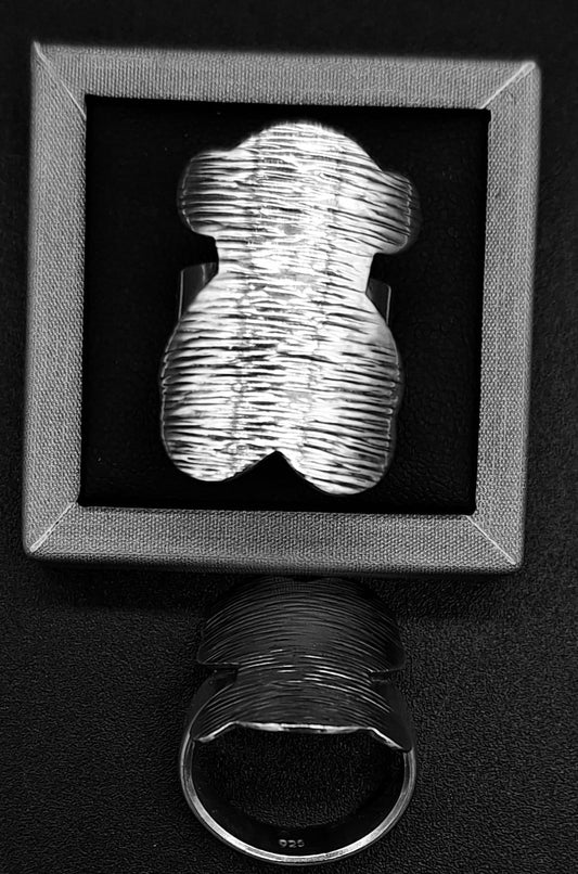 ANILLO PLATA LEY 925, OSO