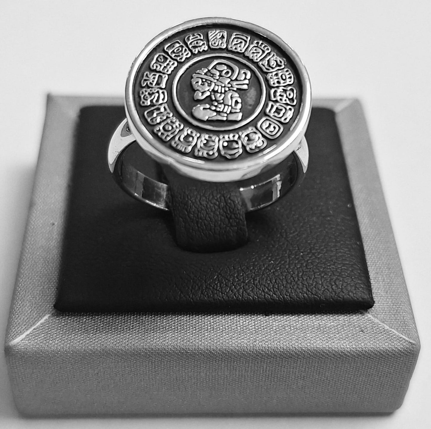 ANILLO CALENDARIO MAYA EN PLATA LEY 950