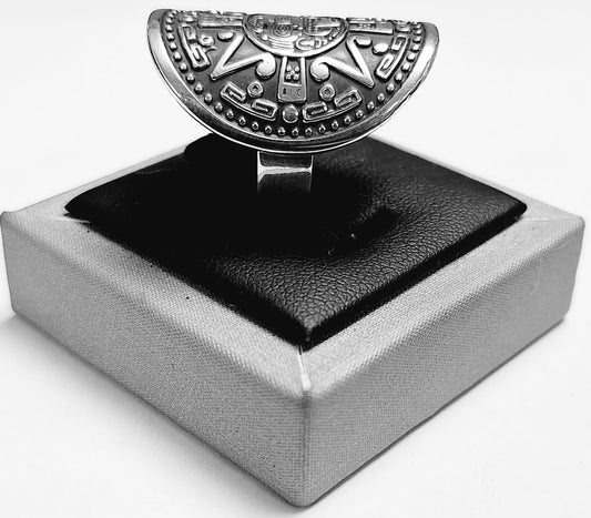ANILLO SOL MAYA  EN PLATA LEY 925