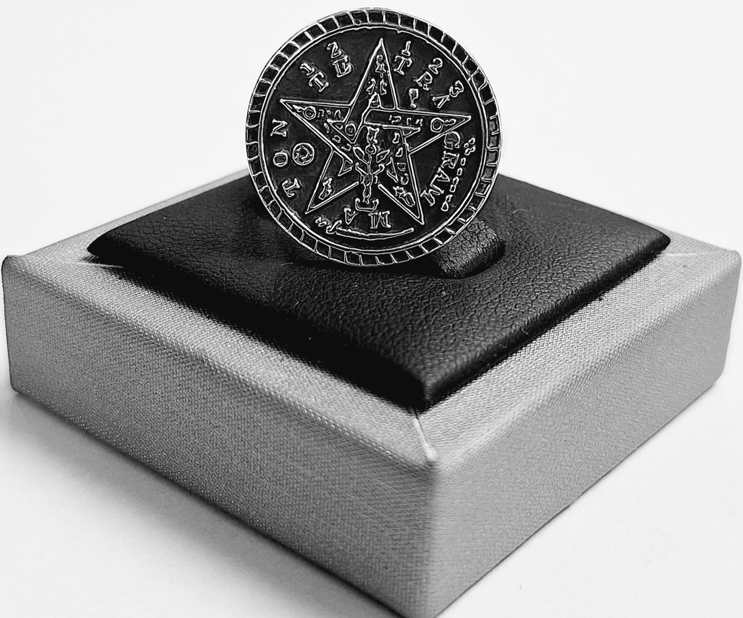 ANILLO TETRAGRAMATON EN  PLATA LEY 950