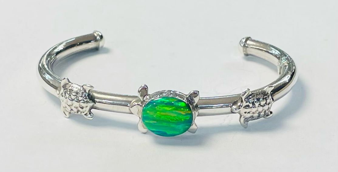 BRAZALETE TORTUGA CON OPALO PLATA LEY 925