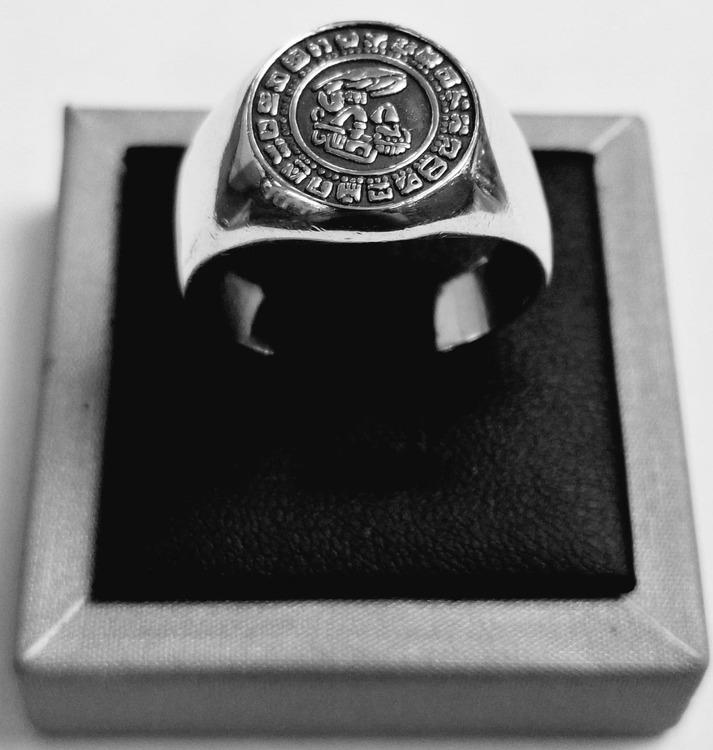ANILLO CALENDARIO MAYA EN PLATA  LEY 925