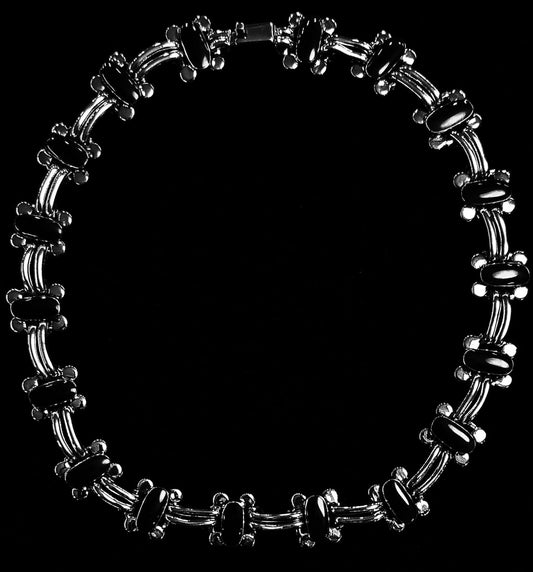 COLLAR  CON INCRUSTACIONES DE PIEDRA EN PLATA LEY 950
