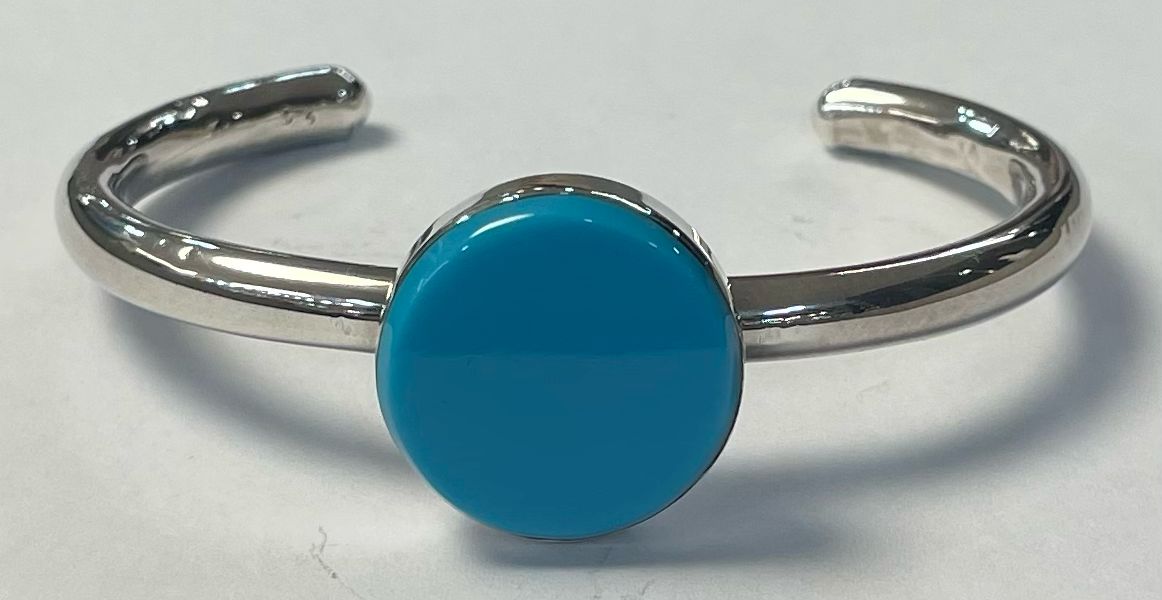 BRAZALETE CON TURQUESA EN PLATA LEY 925