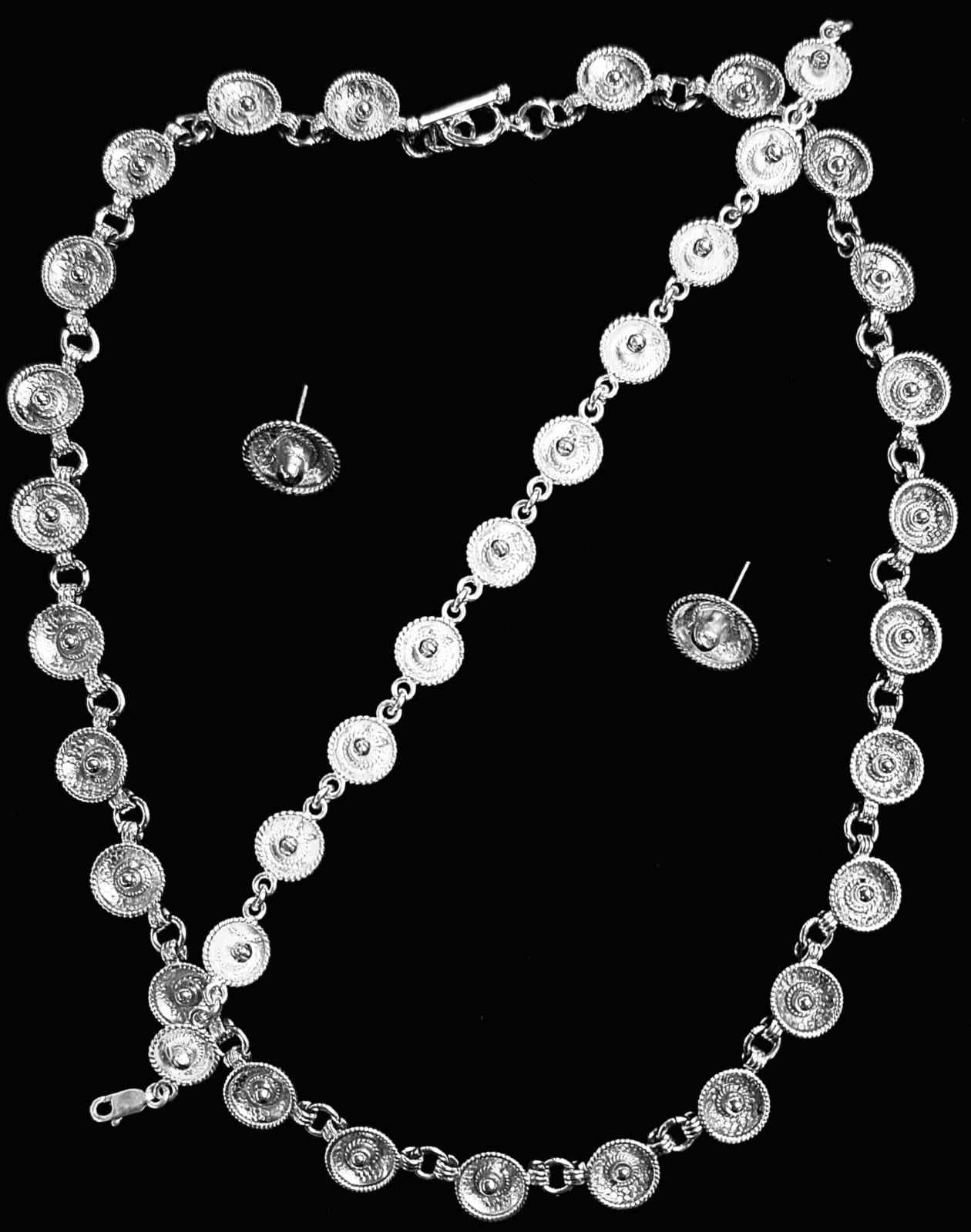 SET DE COLLAR SOMBRERO MEXICANO  EN PLATA LEY 925