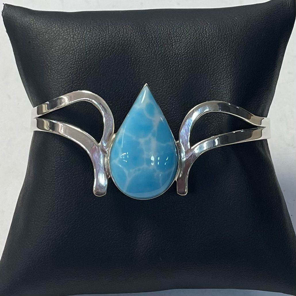BRAZALETE CON LARIMAR EN PLATA LEY 925