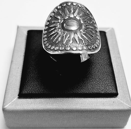 ANILLO SOL MAYA EN PLATA LEY 925