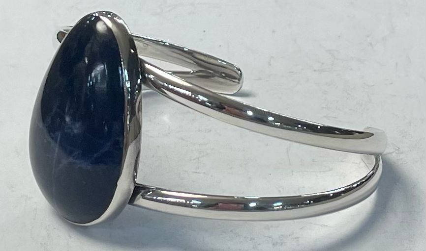 BRAZALETE CON LAPISLAZULI EN PLATA LEY 925