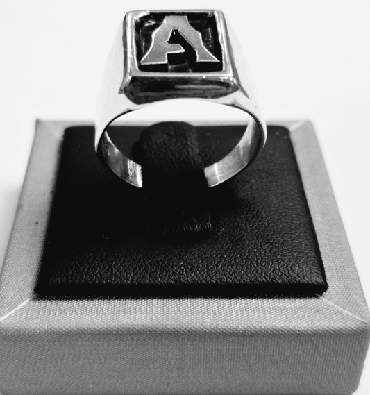 ANILLO LETRA A EN PLATA LEY 925