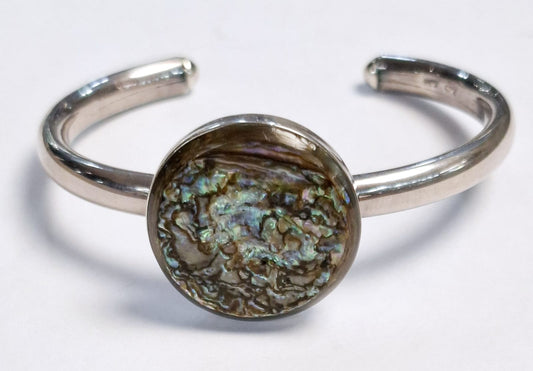 BRAZALETE CON CONCHA ABULON EN PLATA LEY 925
