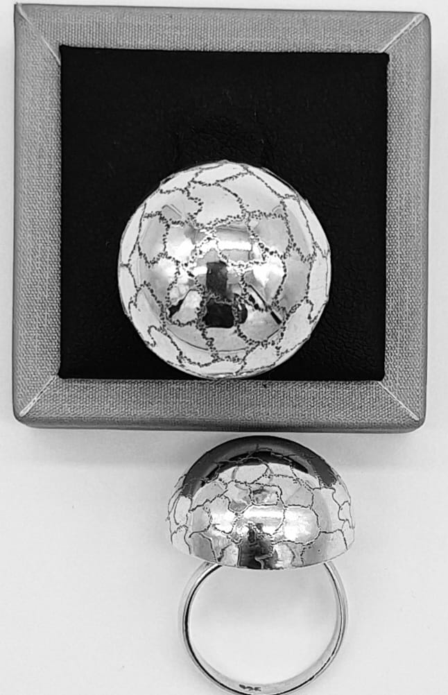 ANILLO DIAMANTADA  PLATA LEY 925