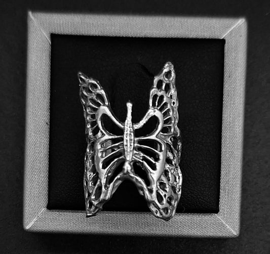 ANILLO PLATA LEY 925, MARIPOSA