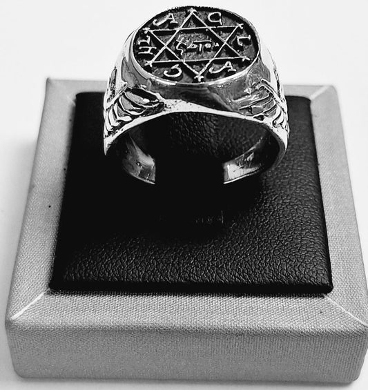ANILLO  DE PODER REY SALOMÓN EN PLATA LEY 925