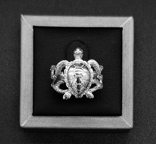 ANILLO  PLATA LEY 950, TORTUGA
