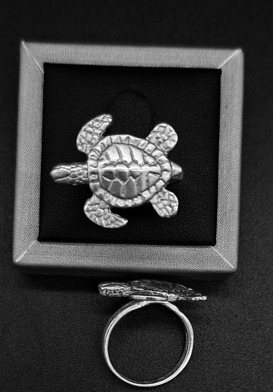 ANILLO PLATA LEY  925, TORTUGA