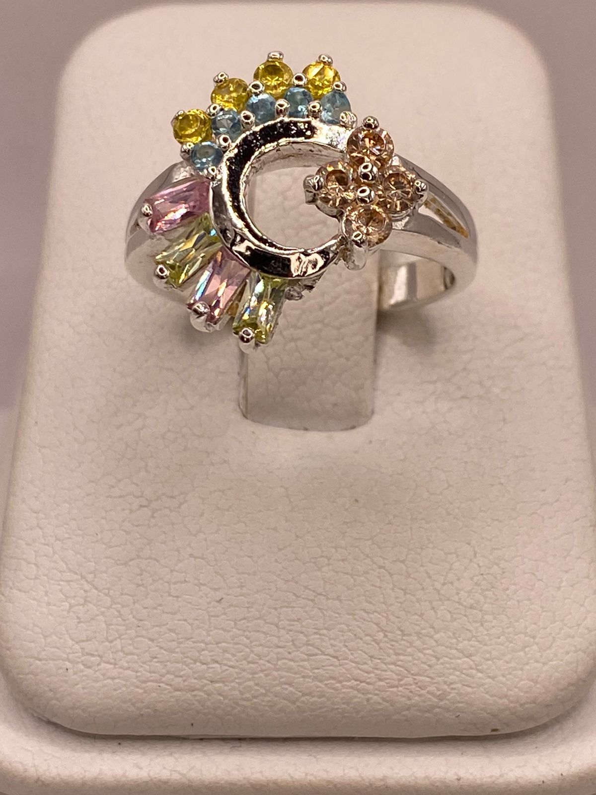 Anillo Circular Multicolor de Plata 925 con Zirconias