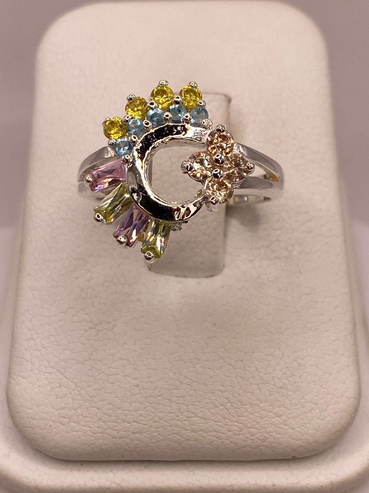 Anillo Circular Multicolor de Plata 925 con Zirconias