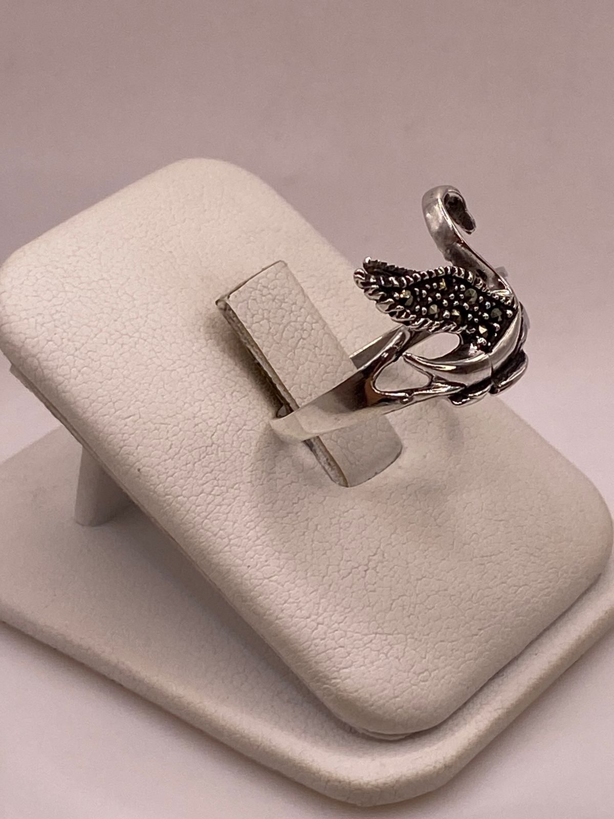 🦢 Anillo Cisne con Marquesitas en Plata Ley 925