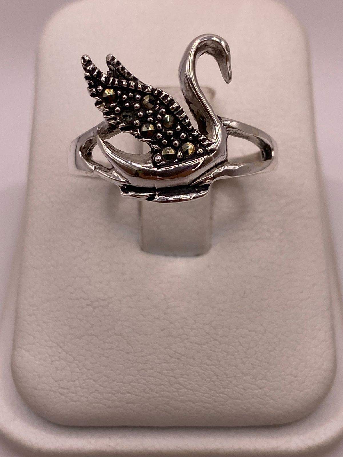 🦢 Anillo Cisne Vintage con Marquesitas en Plata Ley 925