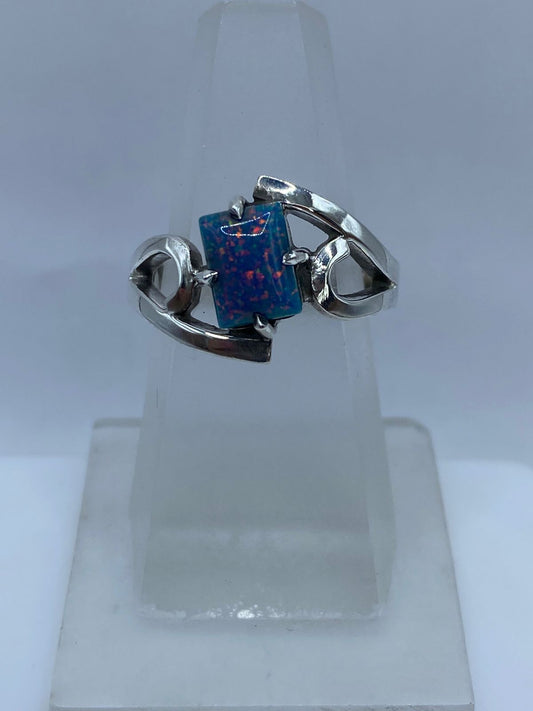 💍 ANILLO CONTEMPORÁNEO CON ÓPALO DE FUEGO EN PLATA LEY .925