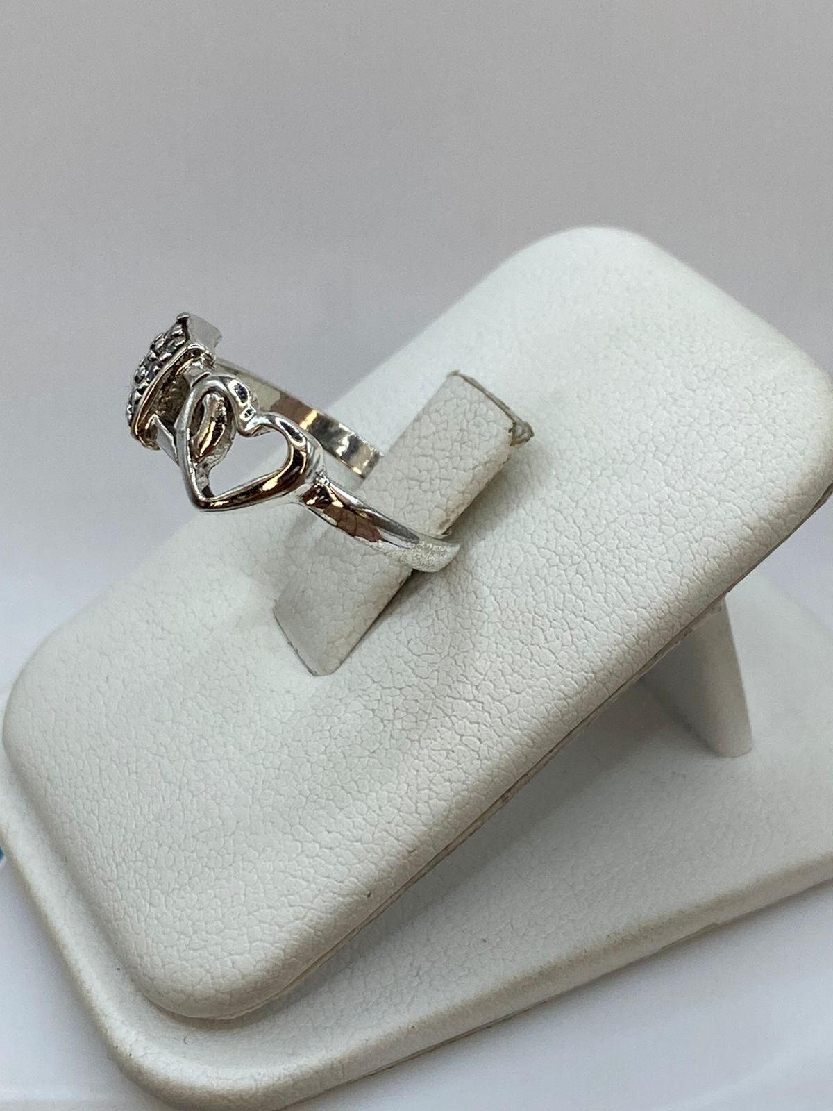 Anillo Corazón y Candado con Zirconia en Plata 925