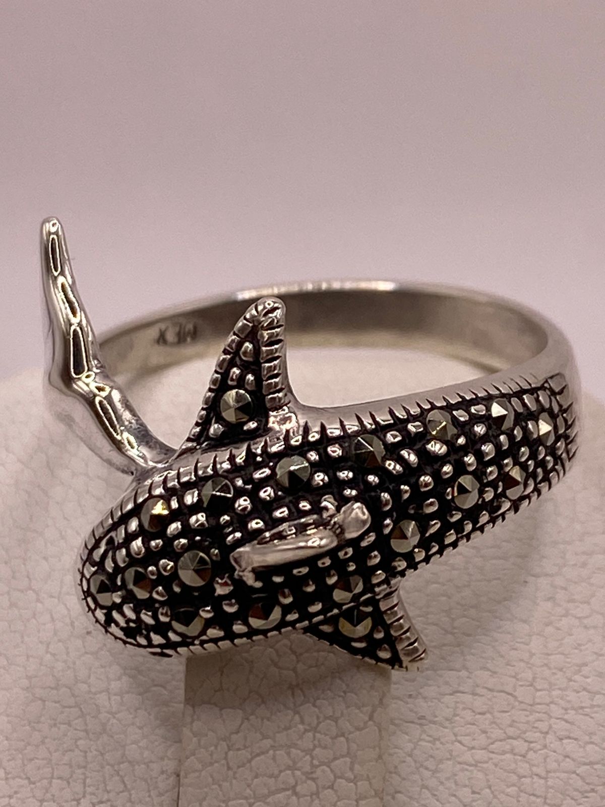 🐬 Anillo Delfín con Marquesitas en Plata Ley 925