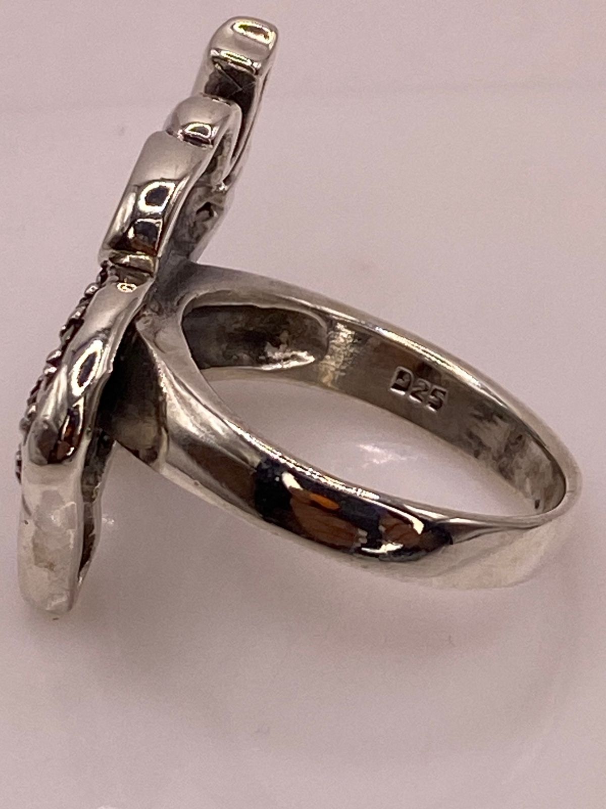 Anillo Elefante Artesanal con Abalón y Marquesitas en Plata Ley 925