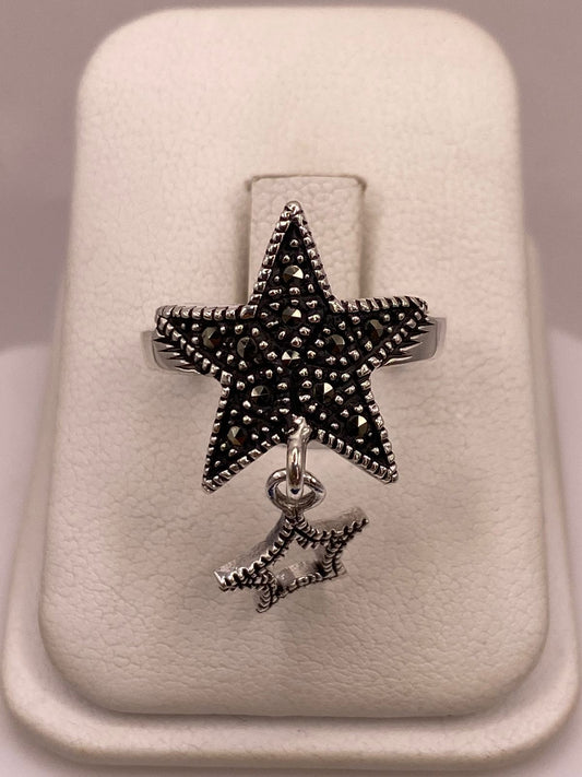 ⭐ ANILLO ESTRELLA CON MARQUESITAS EN PLATA LEY 925