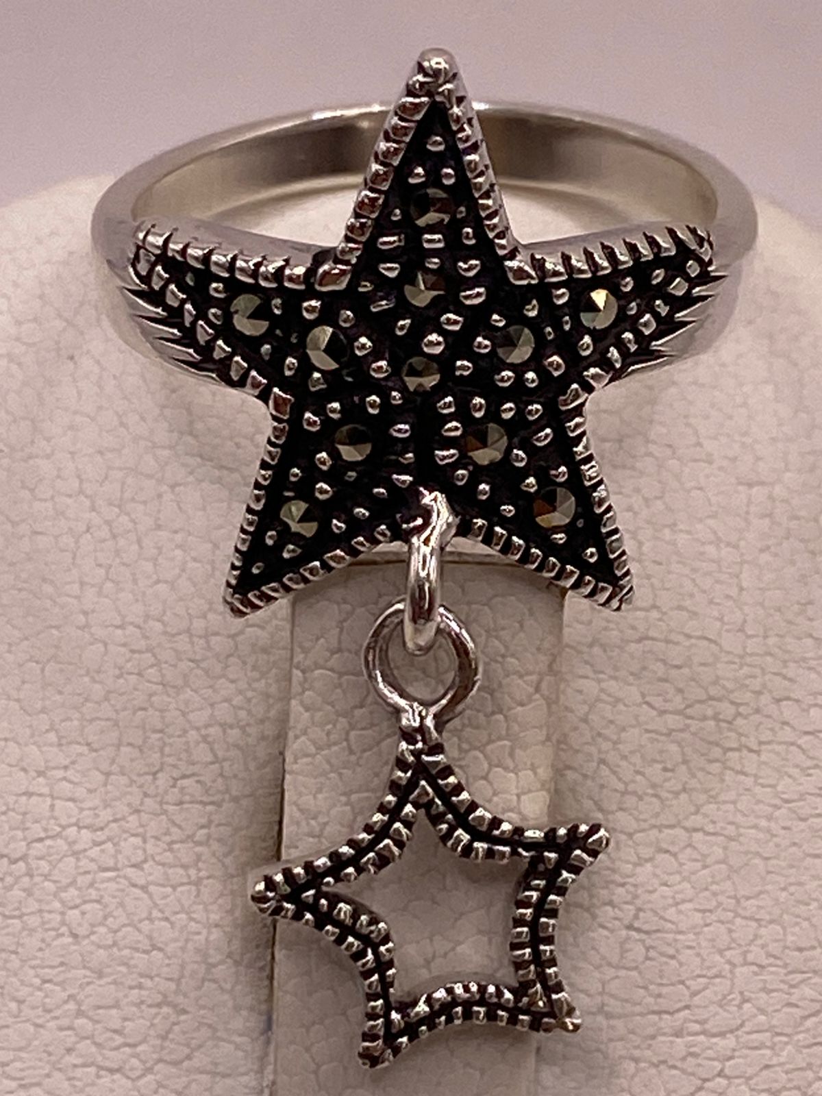 ⭐ ANILLO ESTRELLA CON MARQUESITAS EN PLATA LEY 925