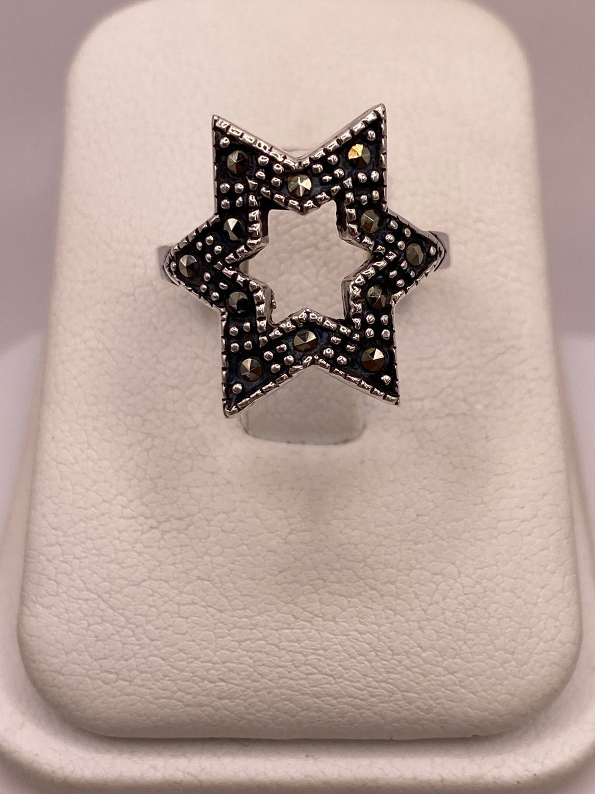 Anillo Estrella Vintage con Marquesitas en Plata Ley 925