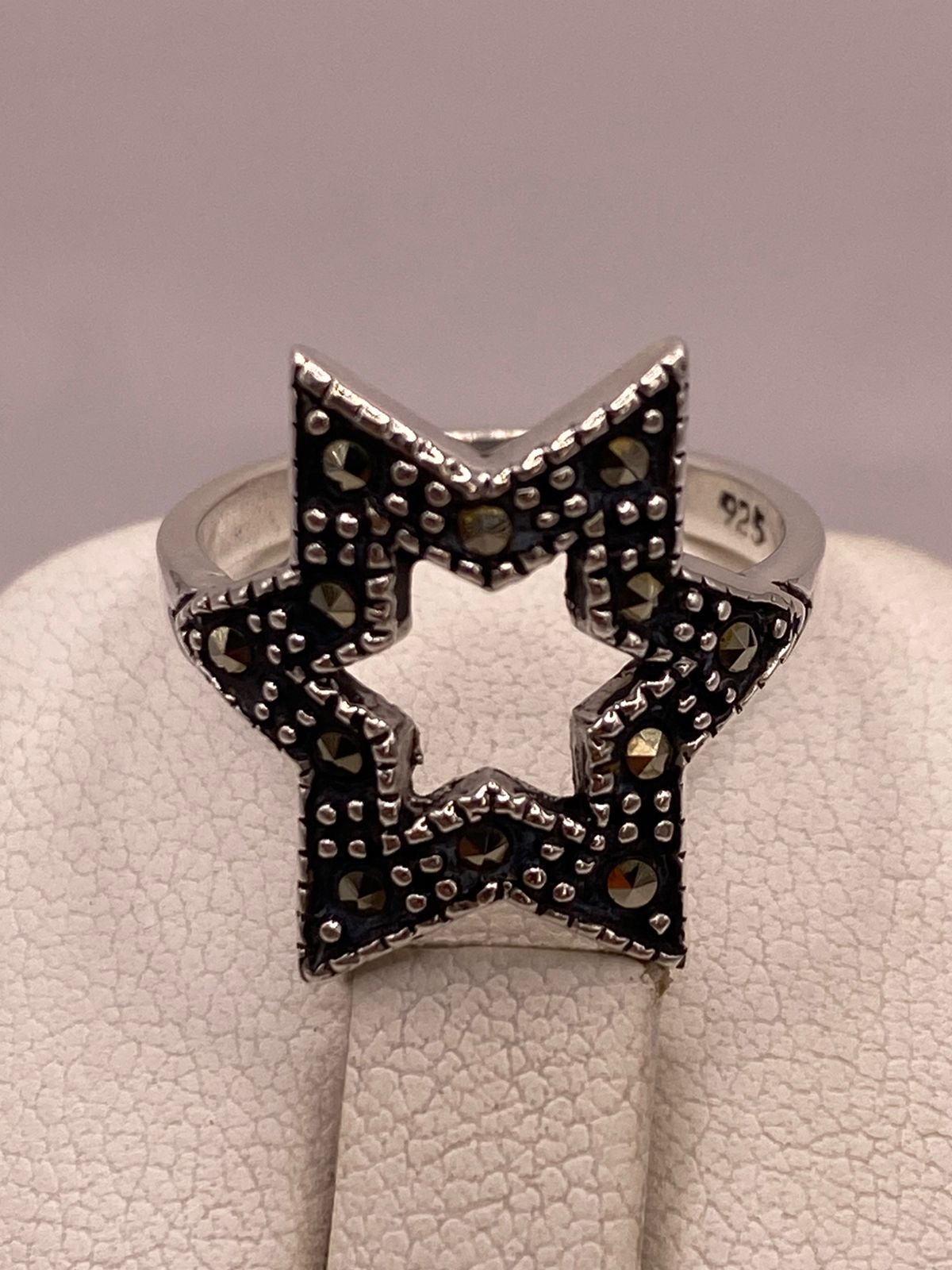 Anillo Estrella Vintage con Marquesitas en Plata Ley 925