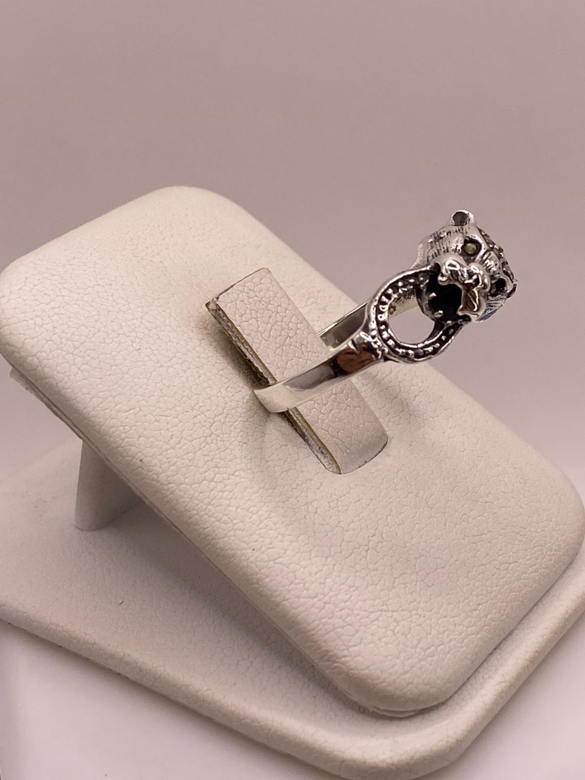 🐆 ANILLO FELINO VINTAGE CON MARQUESITAS EN PLATA LEY 925