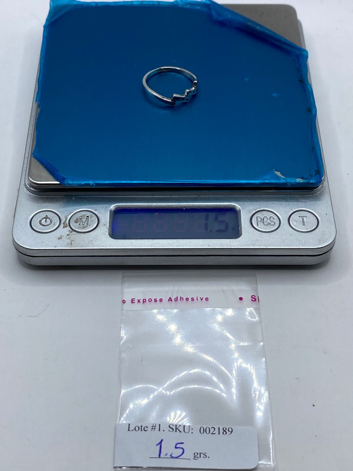 Anillo Geométrico de Plata Ley 925 con Zirconias
