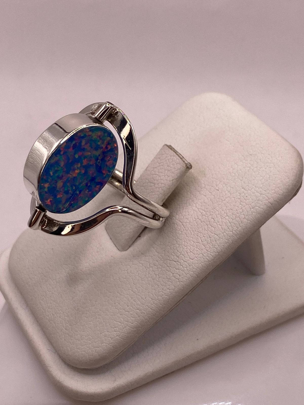 ANILLO GIRATORIO DOBLE VISTA DE ÓPALO DE FUEGO 🔄💎 EN PLATA .925
