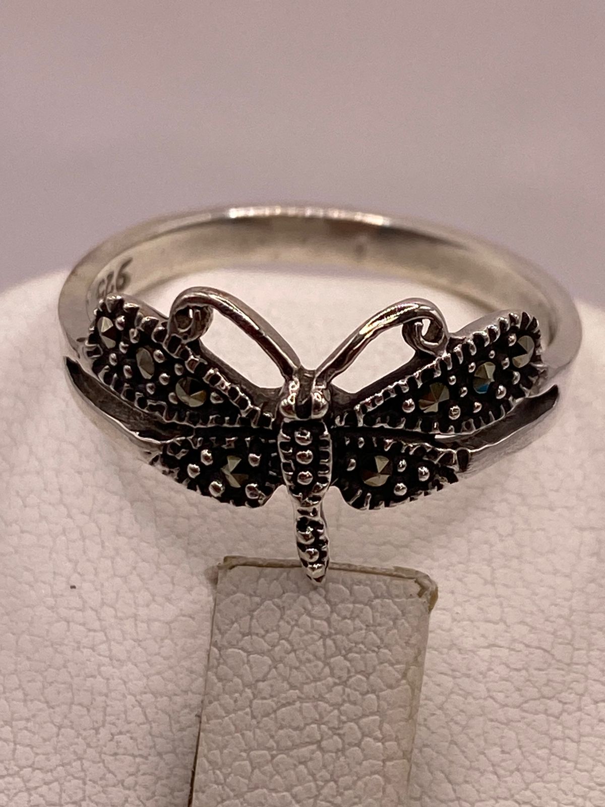Anillo Libélula Vintage con Marquesitas en Plata Ley 925