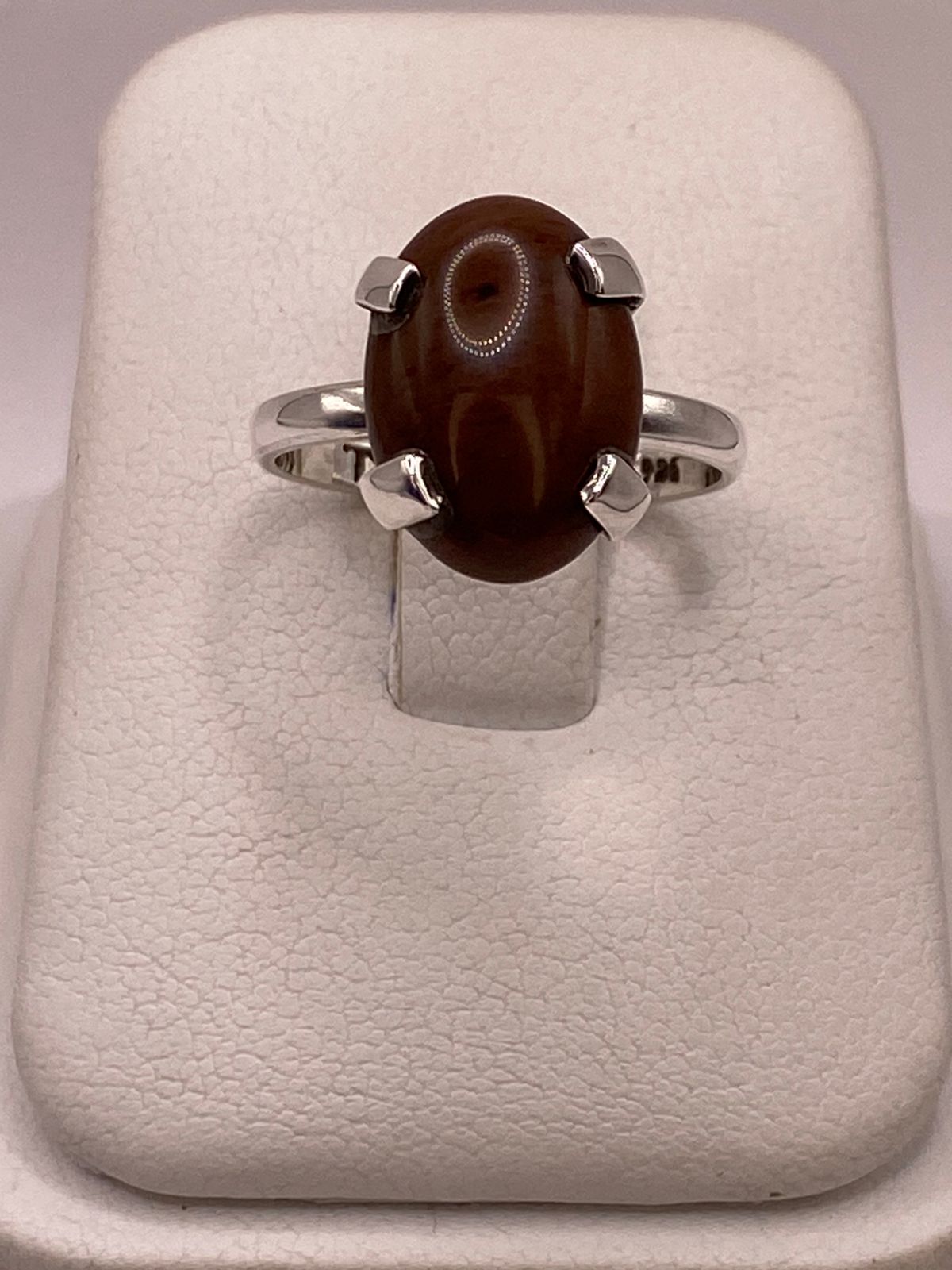 ANILLO OJO DE TIGRE DE PLATA LEY 925