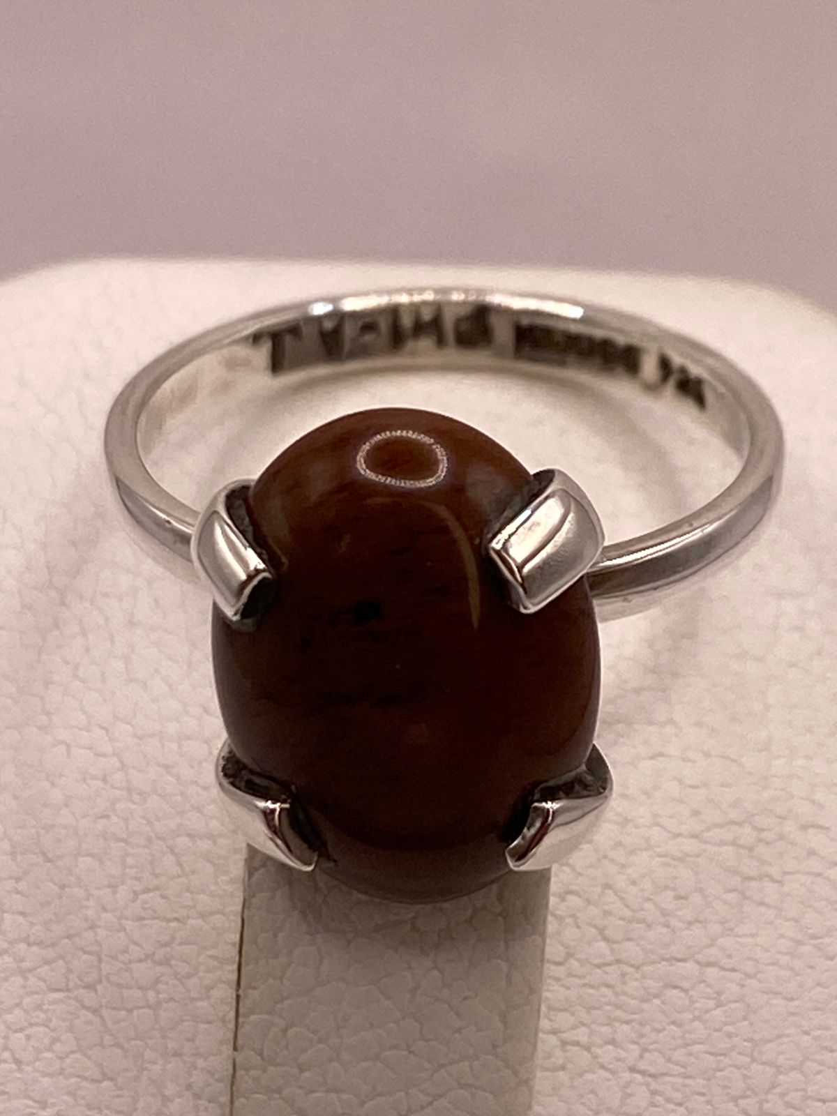ANILLO OJO DE TIGRE DE PLATA LEY 925